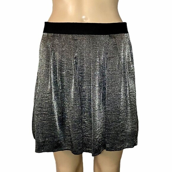 Madewell Pleated Mini Skirt In Dark Metal F9882 Size 6 - Picture 1 of 7